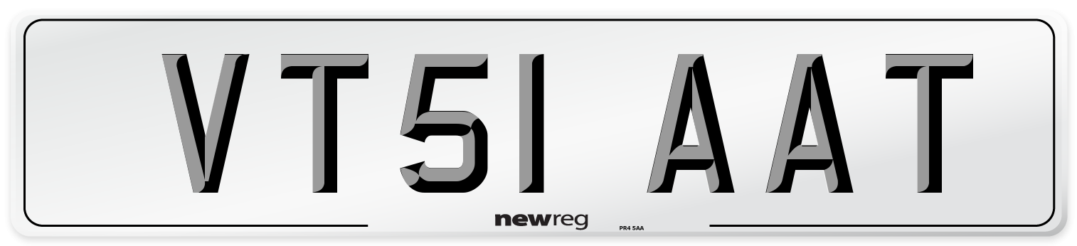 VT51 AAT Number Plate from New Reg